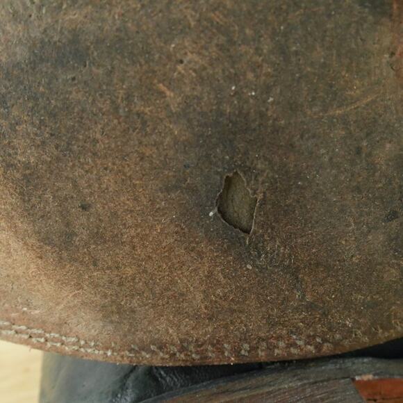 Justin Bent Rail Western Boots 10 D‎ Red Black Wildebeest Leather FOR REPAIR USA main image 5